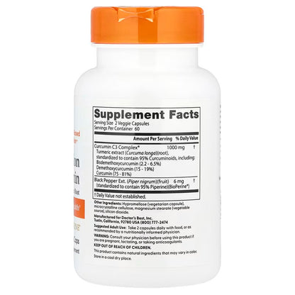USA Supplements | Doctor's Best, High Absorption Curcumin, 120 Veg Caps ( Joint & Muscle Comfort )