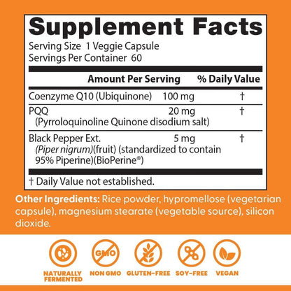 USA Supplements | Doctor's Best, High Absorption CoQ10 plus PQQ ( Cellular Energy Support )