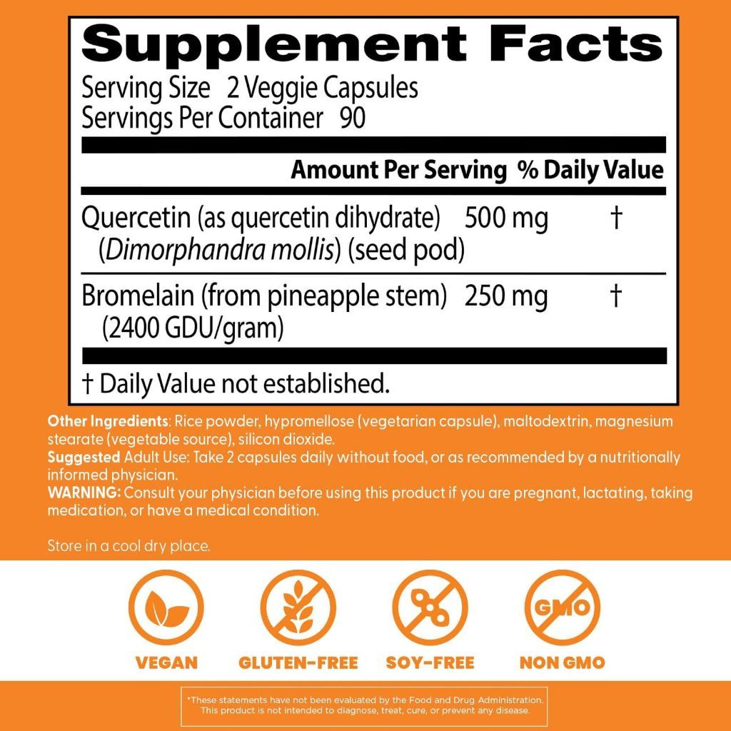 USA Supplements | Doctor's Best, Quercetin Bromelain ( Immune System Support )