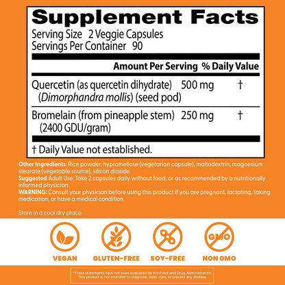 USA Supplements | Doctor's Best, Quercetin Bromelain ( Immune System Support )