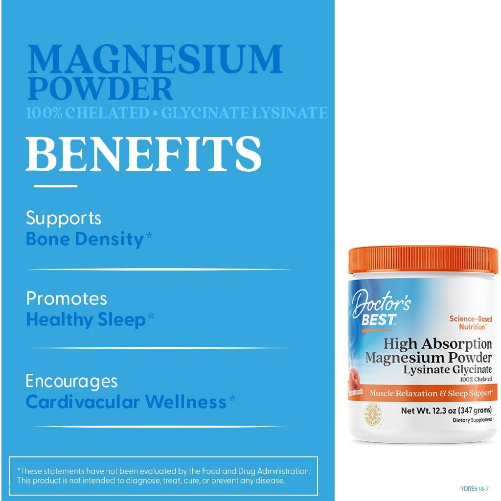 USA Supplements | Doctor's Best, High Absorption Magnesium Powder ( Supports Nervous System )