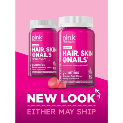 USA Supplements | Pink, Beautiful, Hair, Skin & Nails Gummies ( Supports Healthy Hair Growth )
