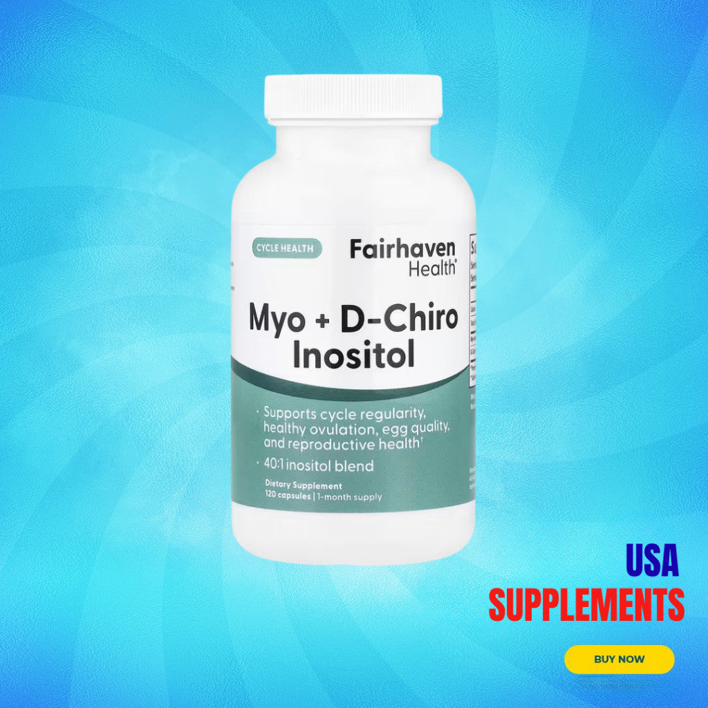 USA Supplements | Fairhaven Health, Myo + D-Chiro Inositol, 120 Capsules ( Hormonal Support )