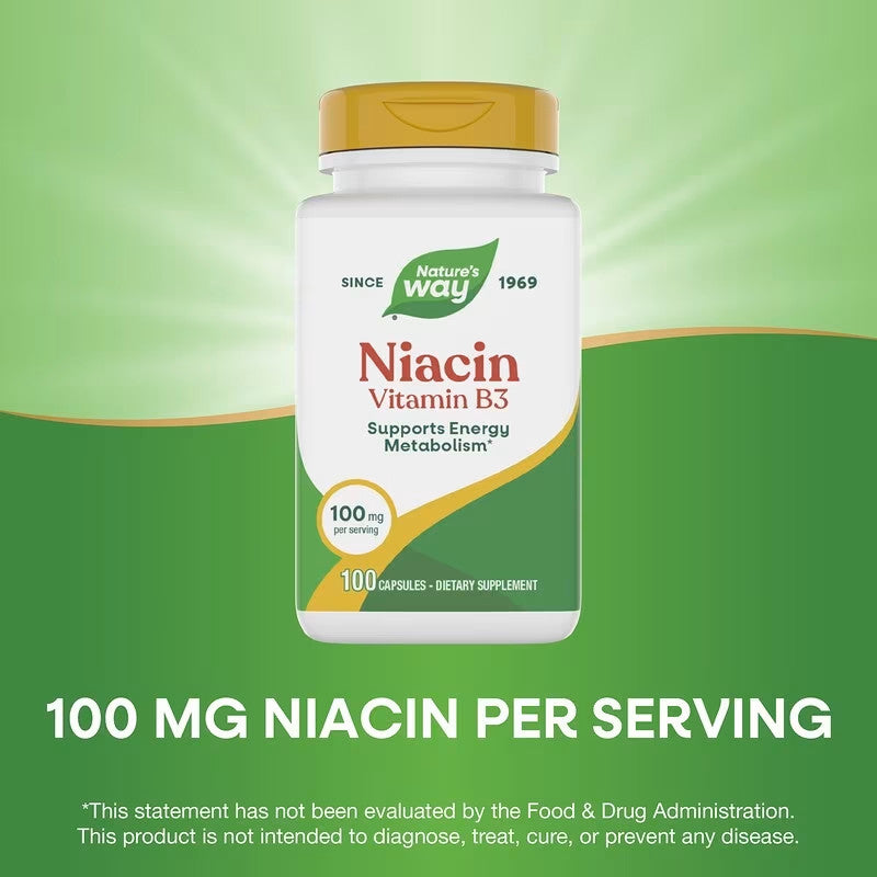 USA Supplements | Nature's Way, Niacin, Vitamin B3 ( Energy Metabolism )