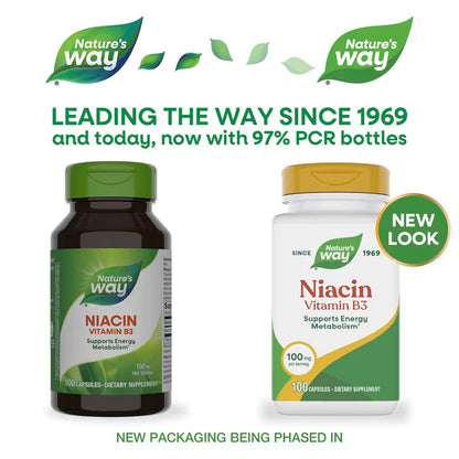 USA Supplements | Nature's Way, Niacin, Vitamin B3 ( Energy Metabolism )