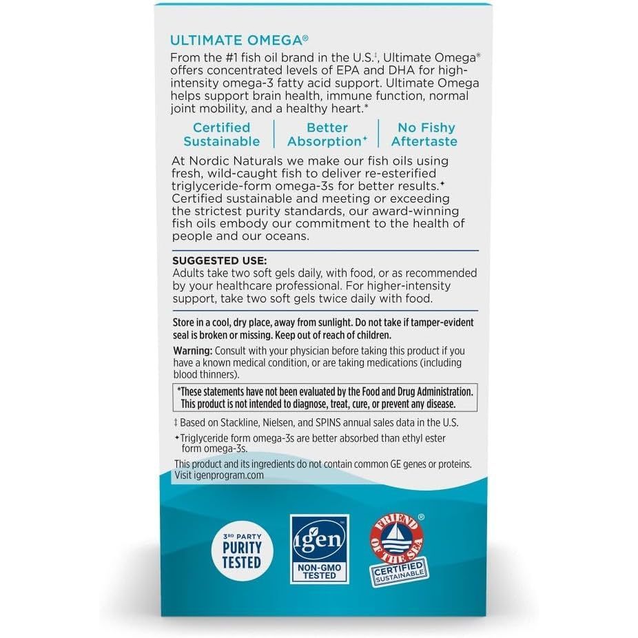 USA Supplements | Nordic Naturals, Ultimate Omega, 180 Soft Gels ( Heart & Cardiovascular Health )
