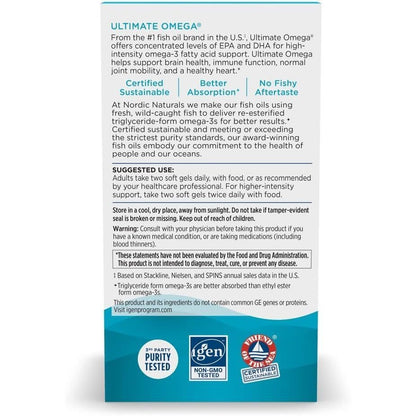USA Supplements | Nordic Naturals, Ultimate Omega, 180 Soft Gels ( Heart & Cardiovascular Health )
