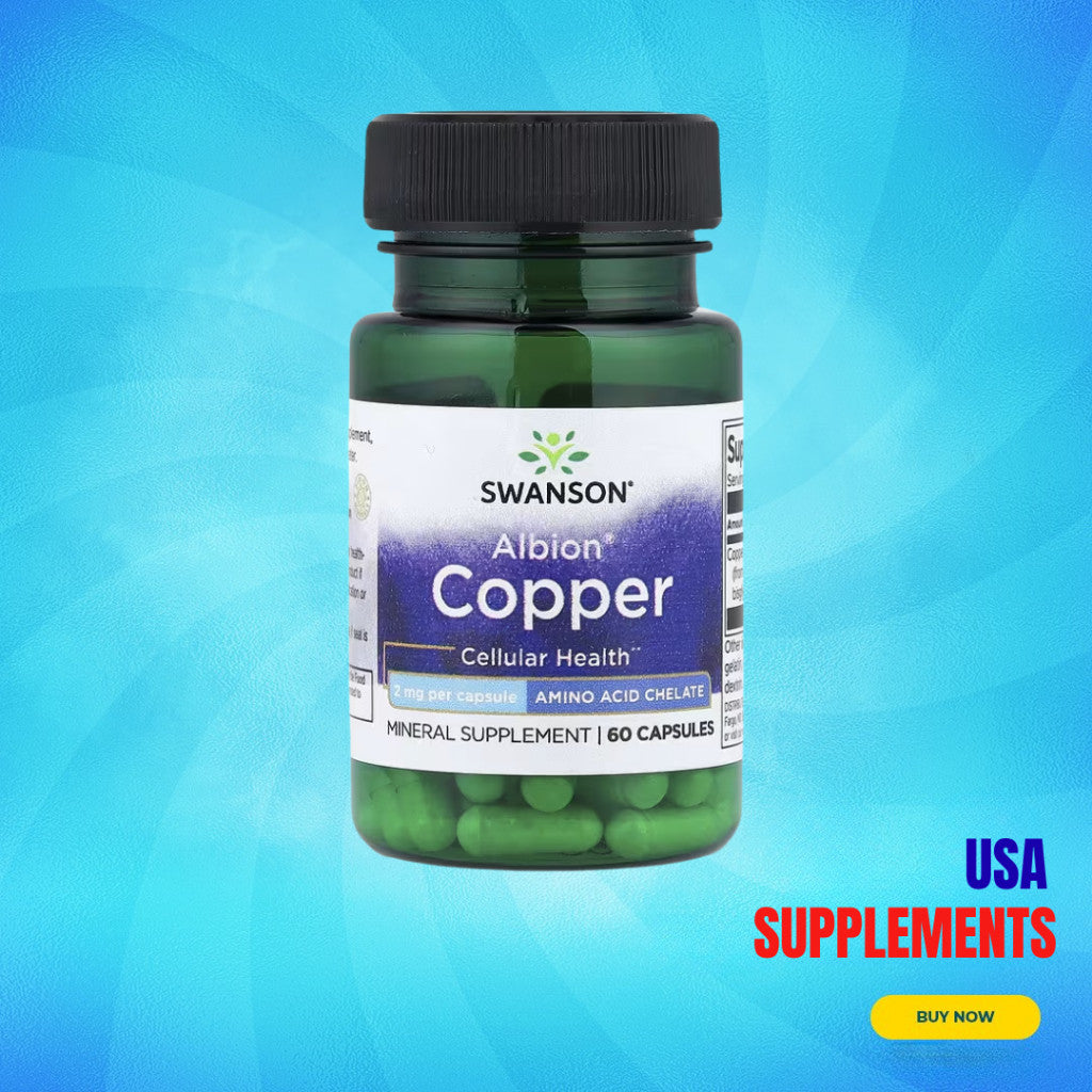 USA Supplements | Swanson, Albion® Copper, 2 mg, 60 Capsules ( Supports Red Blood Cell Formation )
