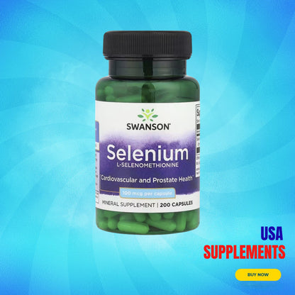 USA Supplements | Swanson, Selenium, 100 mcg, 200 Capsules ( Cardiovascular Health )