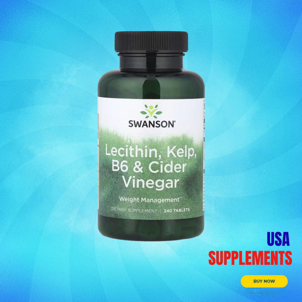 USA Supplements | Swanson, Lecithin, Kelp, B6 & Cider Vinegar ( Supports Healthy Metabolism )