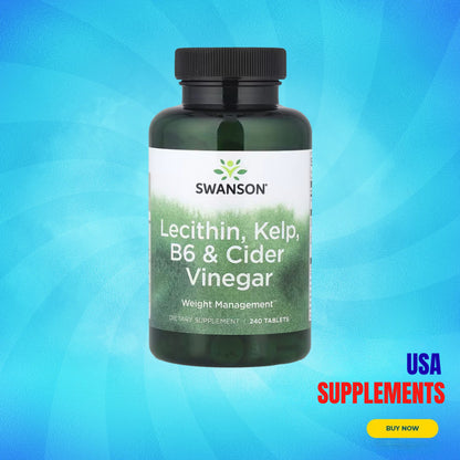 USA Supplements | Swanson, Lecithin, Kelp, B6 & Cider Vinegar ( Supports Healthy Metabolism )