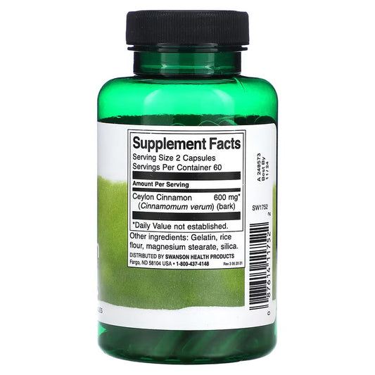 USA Supplements | Swanson, Full Spectrum True Cinnamon ( Blood Sugar Support )