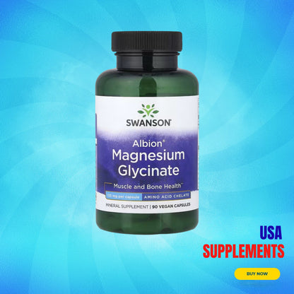 USA Supplements | Swanson, Albion®, Magnesium Glycinate ( Muscle and Bone Health )