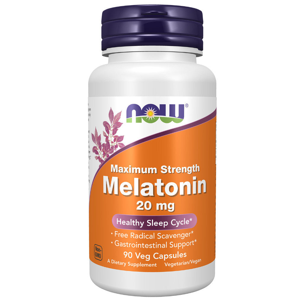 USA Supplements | NOW Foods, Maximum Strength Melatonin, 20 mg, 90 Veg Capsules ( Sleep Support )
