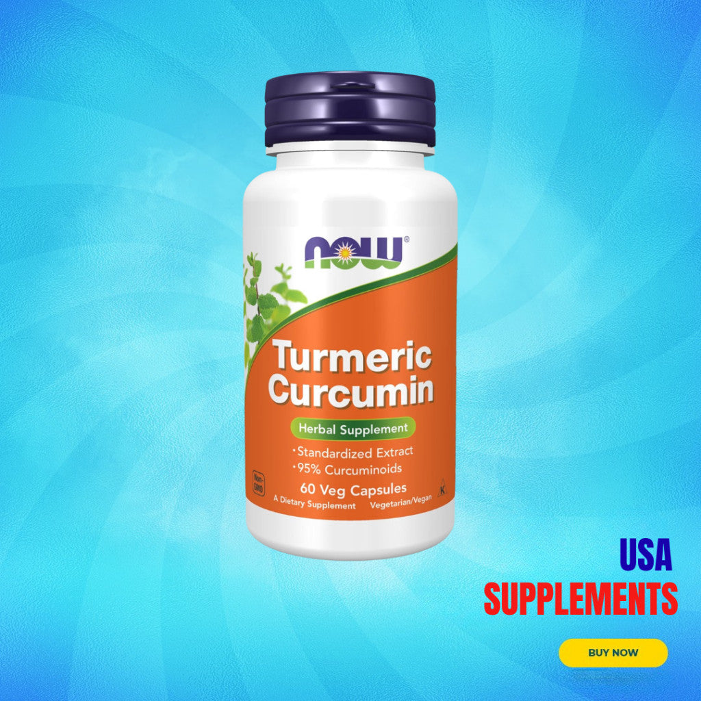 USA Supplements | NOW Foods, Turmeric Curcumin, 60 Veg Capsules ( Joint Comfort and Mobility )