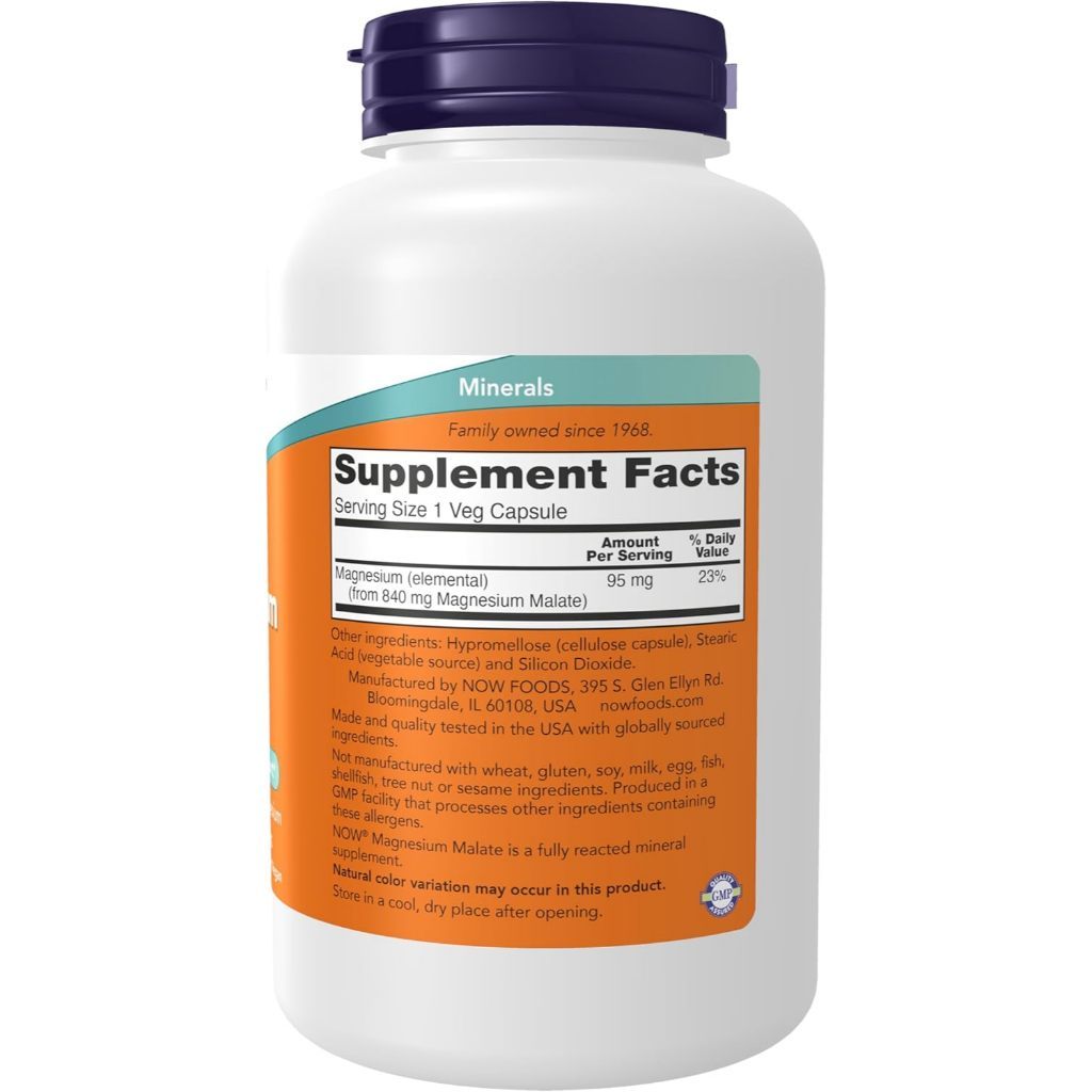 USA Supplements | NOW Foods, Magnesium Malate Caps ( Nervous System Support )