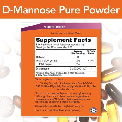 USA Supplements | NOW Foods, D-Mannose Pure Powder, 6 oz ( Healthy Urinary Tract )