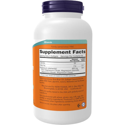 USA Supplements | NOW Foods, Magnesium Citrate, 180 Softgels ( Nervous System Support )
