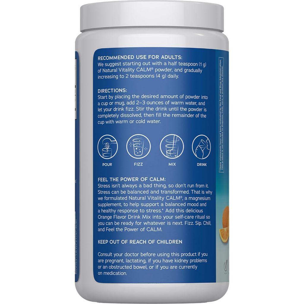USA Supplements | Natural Vitality, CALM, Orange, 16 oz ( Relaxing Drink Mix )