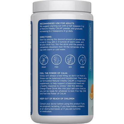 USA Supplements | Natural Vitality, CALM, Orange, 16 oz ( Relaxing Drink Mix )