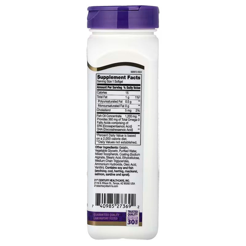 USA Supplements | 21st Century, Fish Oil ( Supports Cardiovascular Health )