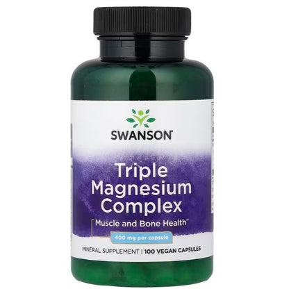 HealthilyYou | Swanson, Triple Magnesium Complex, 400 mg, Vegan Capsules Muscle and Bone Health
