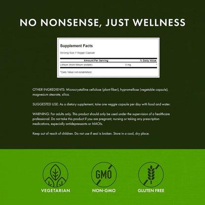 NaturalSolutions | Swanson, KAL, Lithium Orotate, 5 mg, Brain and Nervous System Health