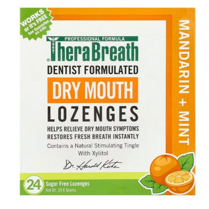 NaturalSolutions | TheraBreath, Dry Mouth Lozenges, Mandarin Mint, Tart Cherry, Freshens Breath