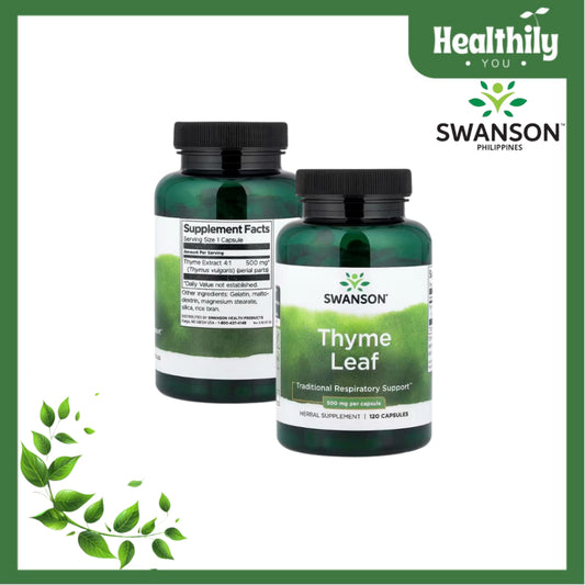 HealthilyYou | Swanson, Thyme Leaf, 500 mg , 120 Capsules Support For Respiratory Health