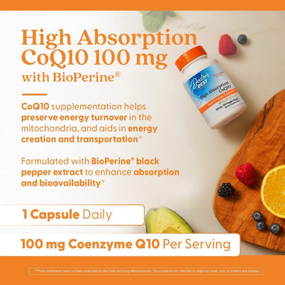 USA Supplements | Doctor's Best, High Absorption CoQ10, 100 mg, Veggie Caps ( Heart Health Support )