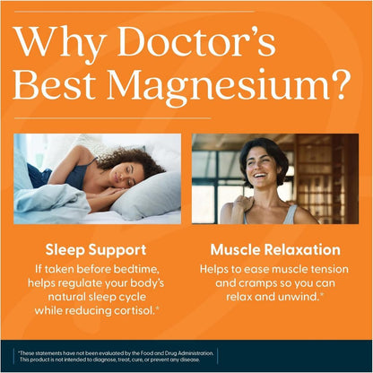 USA Supplements | Doctor's Best, High Absorption Magnesium Lysinate Glycinate ( Sleep Support )