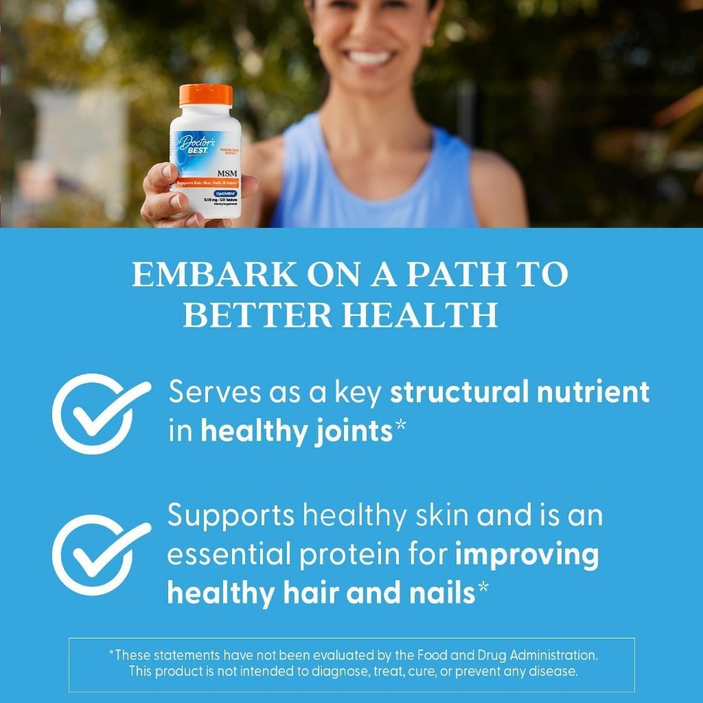 USA Supplements | Doctor's Best, MSM w/ OptiMSM®, 1,500 mg, 120 Tablets ( Joint Comfort & Mobility )