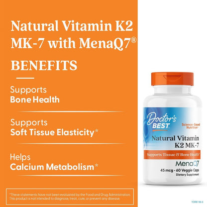 USA Supplements | Doctor's Best, Natural Vitamin K2 MK-7 ( Bone Health Support )