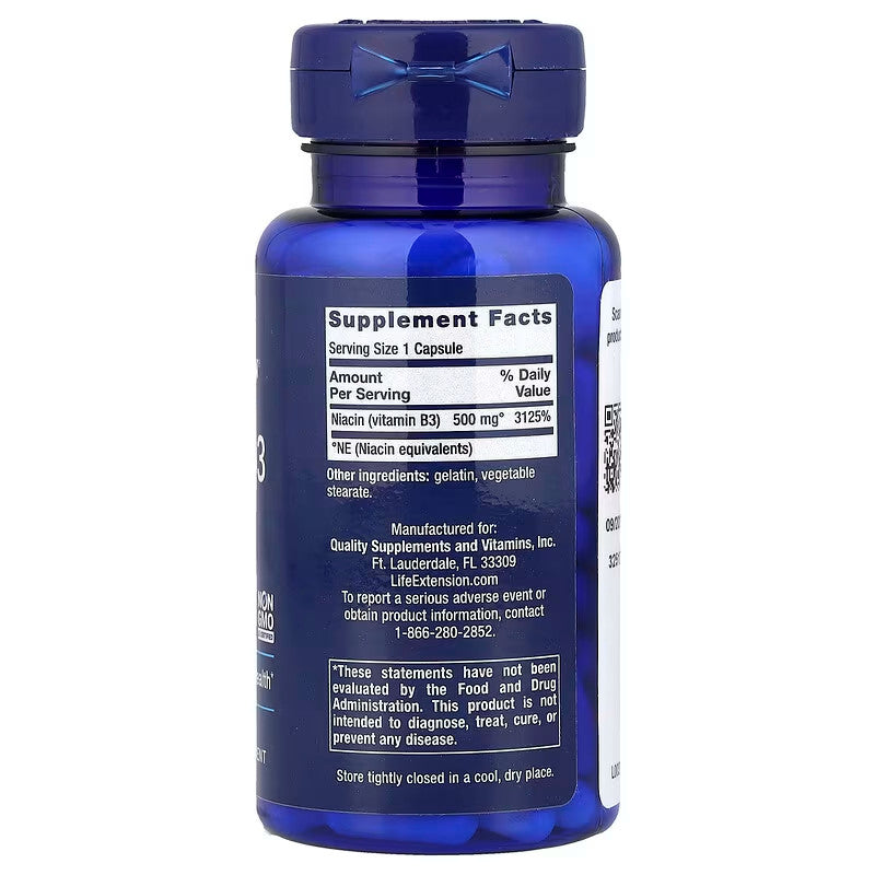 USA Supplements | Life Extension, Vitamin B3 Niacin ( Promotes Cardiovascular Health )