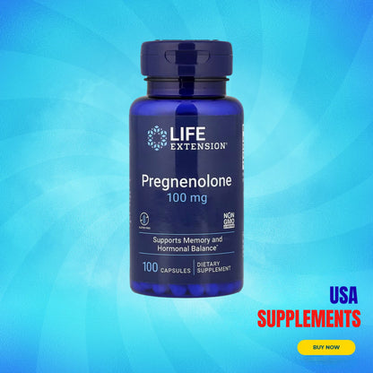 USA Supplements | Life Extension, Pregnenolone, 100 mg, 100 Capsules ( Cognitive Function )