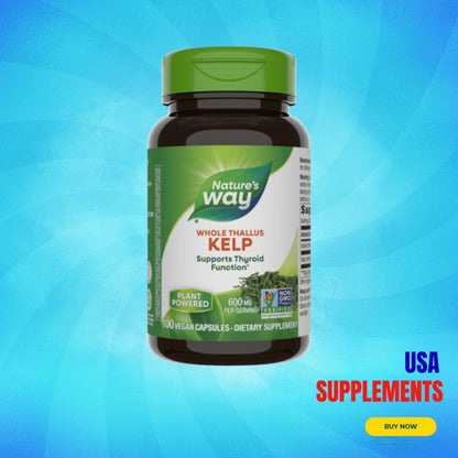 USA Supplements | Nature's Way, Whole Thallus Kelp, 100 Capsules ( Thyroid & Metabolic Support )