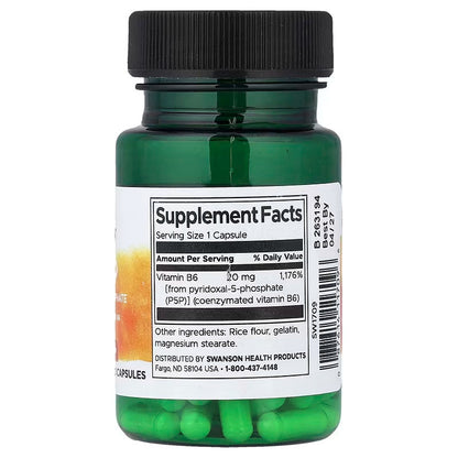 USA Supplements | Swanson, P-5-P, 20 mg, 60 Capsules ( Supports Energy & Metabolism )