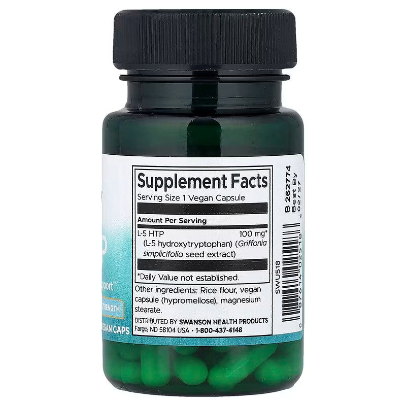 USA Supplements | Swanson, 5-HTP, 100 mg, 60 Vegan Caps ( Mood & Emotional Balance )