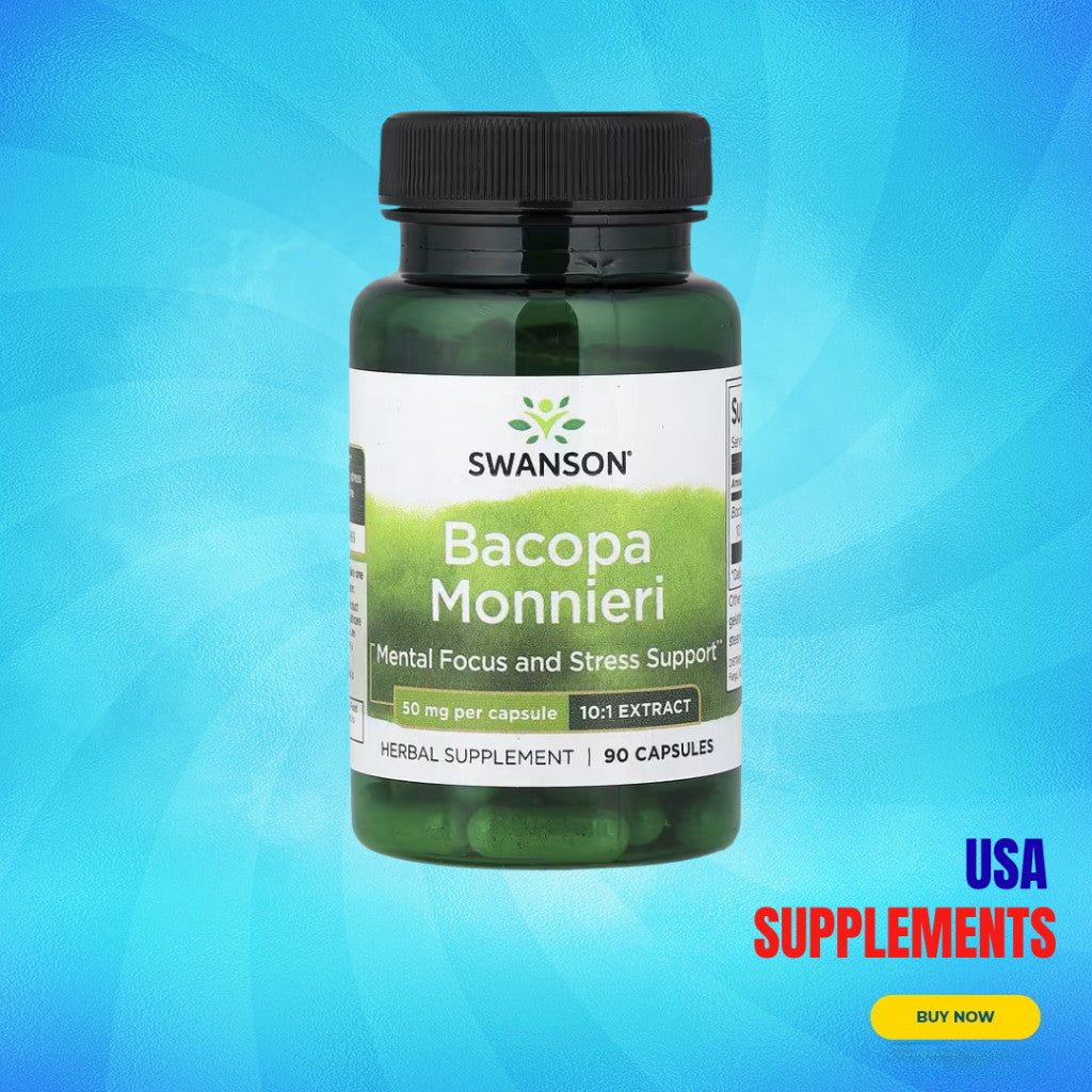 USA Supplements | Swanson, Bacopa Monnieri, 90 Capsules ( Cognitive Function & Memory Support )
