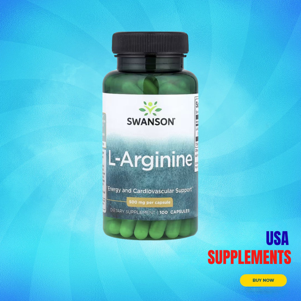 USA Supplements | Swanson, L-Arginine, 500 mg, 100 Capsules ( Energy and Cardiovascular Support )