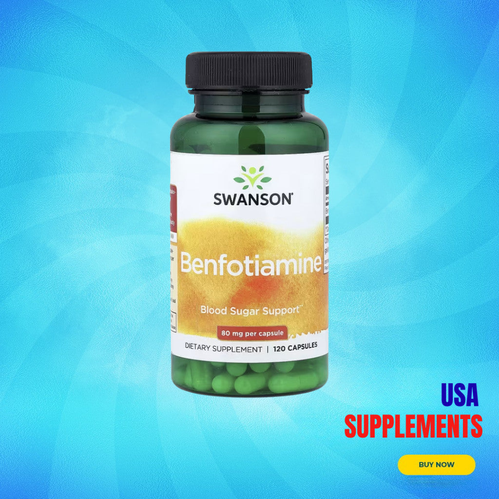 USA Supplements | Swanson, Benfotiamine, 80 mg, 120 Capsules ( Blood Sugar Support )