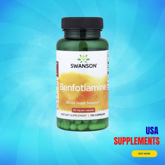 USA Supplements | Swanson, Benfotiamine, 80 mg, 120 Capsules ( Blood Sugar Support )