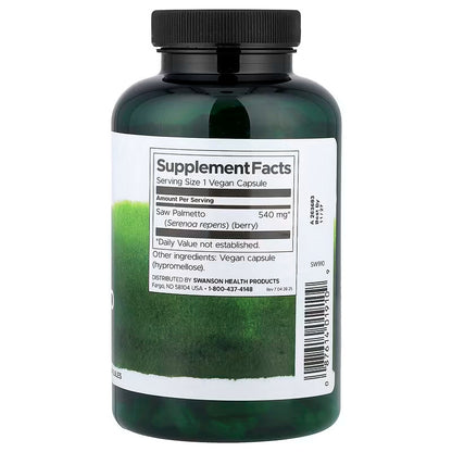 USA Supplements | Swanson, Full Spectrum® Saw Palmetto, 250 Vegan Capsules ( Men's Health )