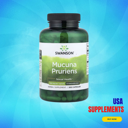 USA Supplements | Swanson, Mucuna Pruriens, 200 Capsules ( Supports Healthy Mood )