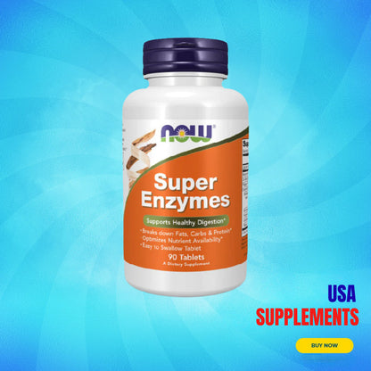 USA Supplements | NOW Foods, Super Enzymes, 90 Tablets ( Supports Healthy Digestion )