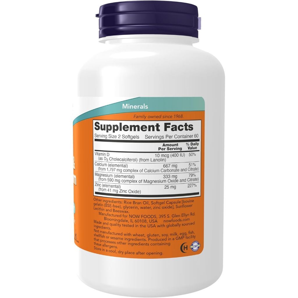 USA Supplements | NOW Foods, Calcium & Magnesium, 120 Softgels ( Supports Bone Health )