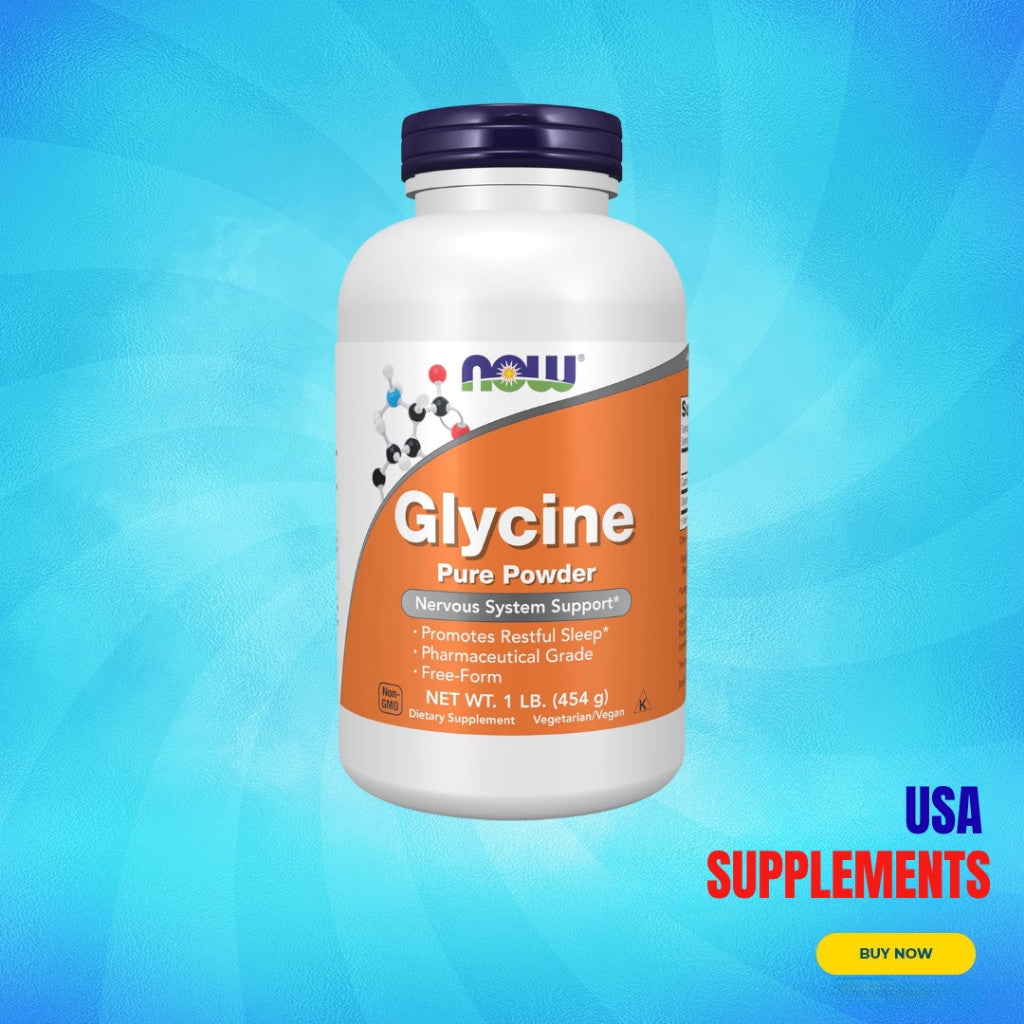 USA Supplements | NOW Foods, Glycine, Pure Powder, 1 lb ( Supports Relaxation and Sleep Quality )