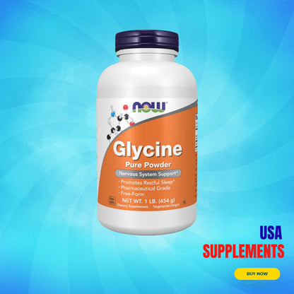USA Supplements | NOW Foods, Glycine, Pure Powder, 1 lb ( Supports Relaxation and Sleep Quality )