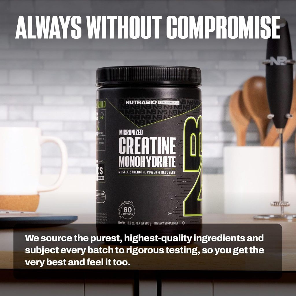 USA Supplements | NutraBio, Micronized Creatine Monohydrate, 10.6 oz ( Muscle Strength )