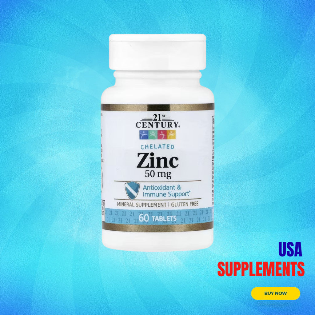 USA Supplements | 21st Century, Chelated Zinc ( Antioxidant & Immune Support )